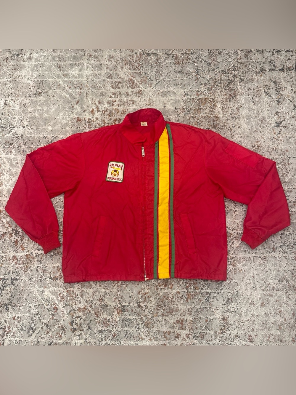 Vintage Murat Shriners Indianapolis Windbreaker Jacket Red Striped Mens XXL